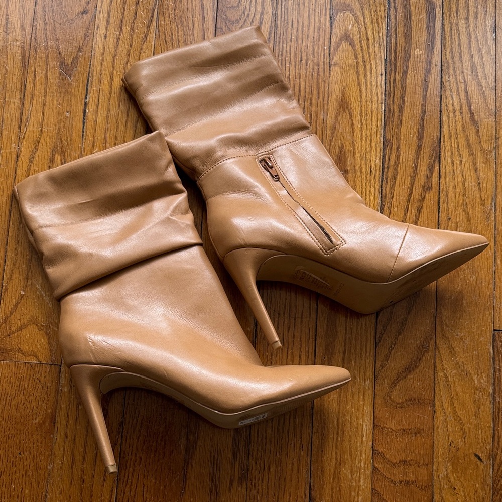 Express Tan Heeled Boots